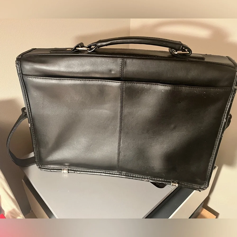 Wilson Black Leather Men's Briefcase/Laptop case